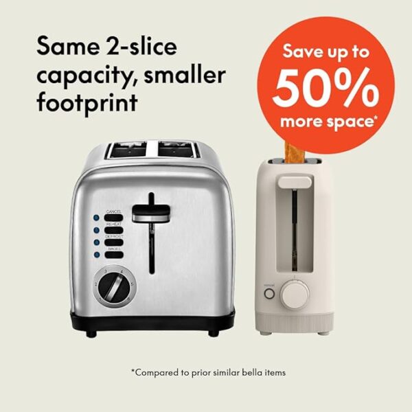 bella 2 Slice Slim Toaster, - Image 3