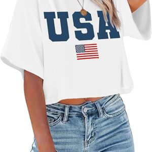 Women USA Crop Shirt