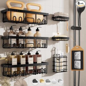 Veken Stainless Steel Shower Caddy 6-Pack,